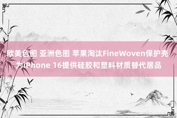 欧美色图 亚洲色图 苹果淘汰FineWoven保护壳 为iPhone 16提供硅胶和塑料材质替代居品